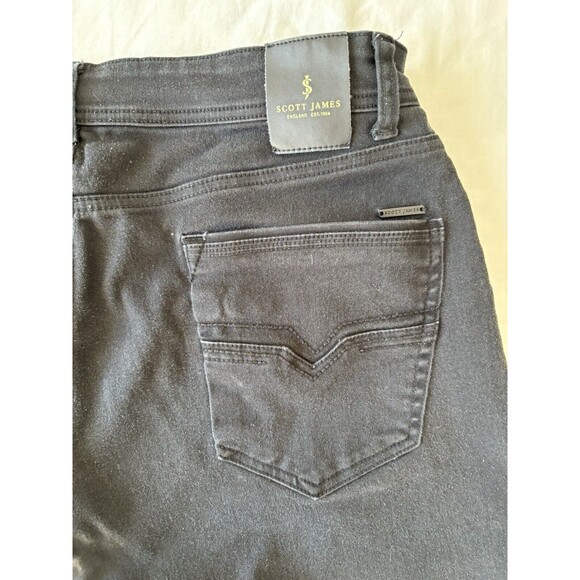 Scott James Jeans Mens 36X32 Black Slim Fit Casual Commute Work Golf Athletic - Picture 5 of 11